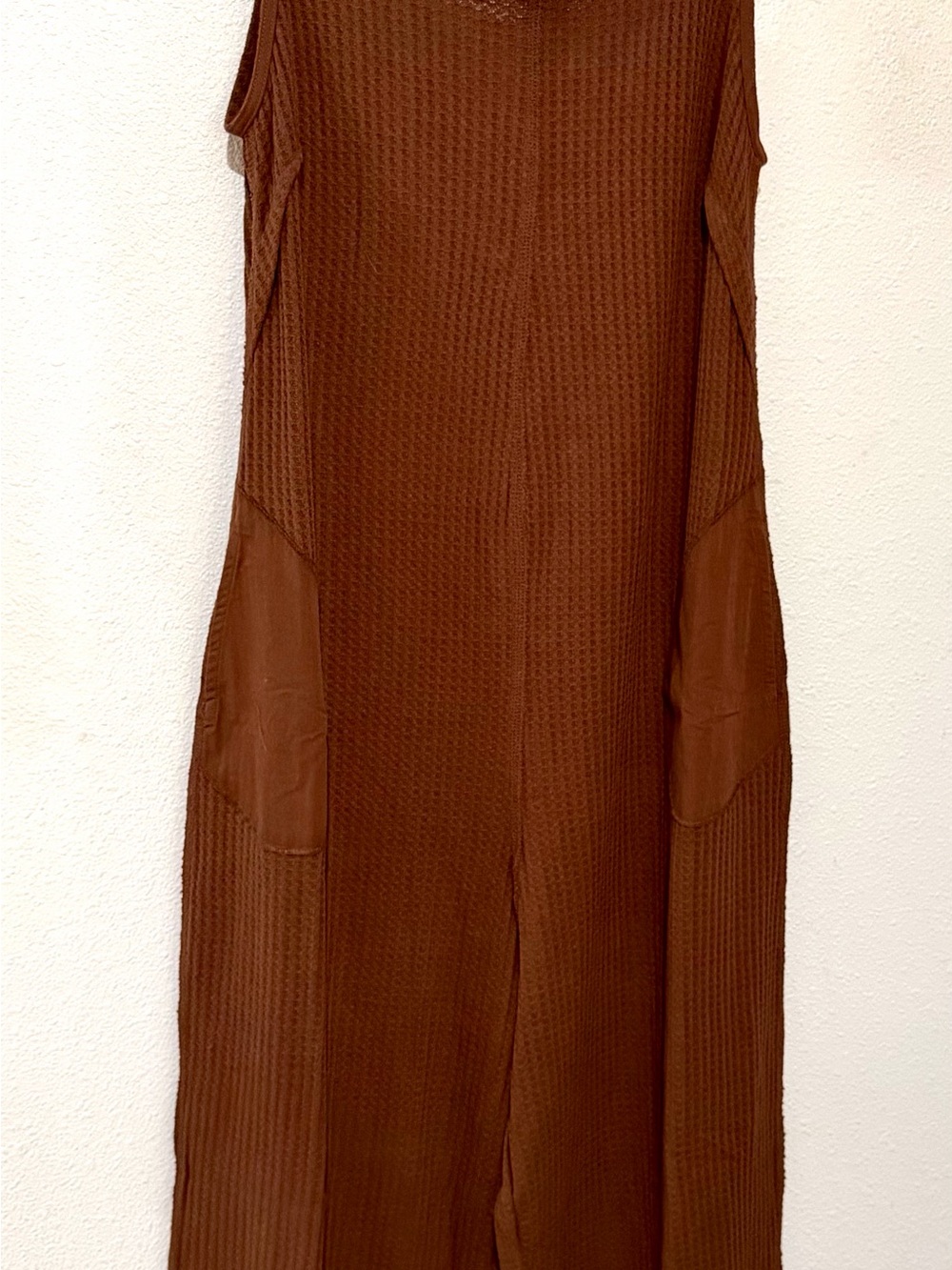 Zenana Outfitters Brown Ribbed Sleeveless Jumpsuit -Brown NWOT